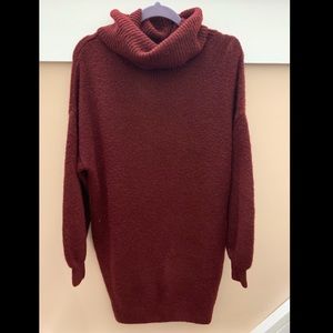 Express Red Turtleneck Sweater Dress